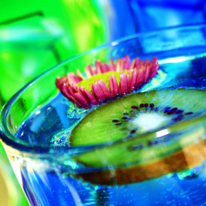 Fabulous Blue Kiwi Drink and Flower